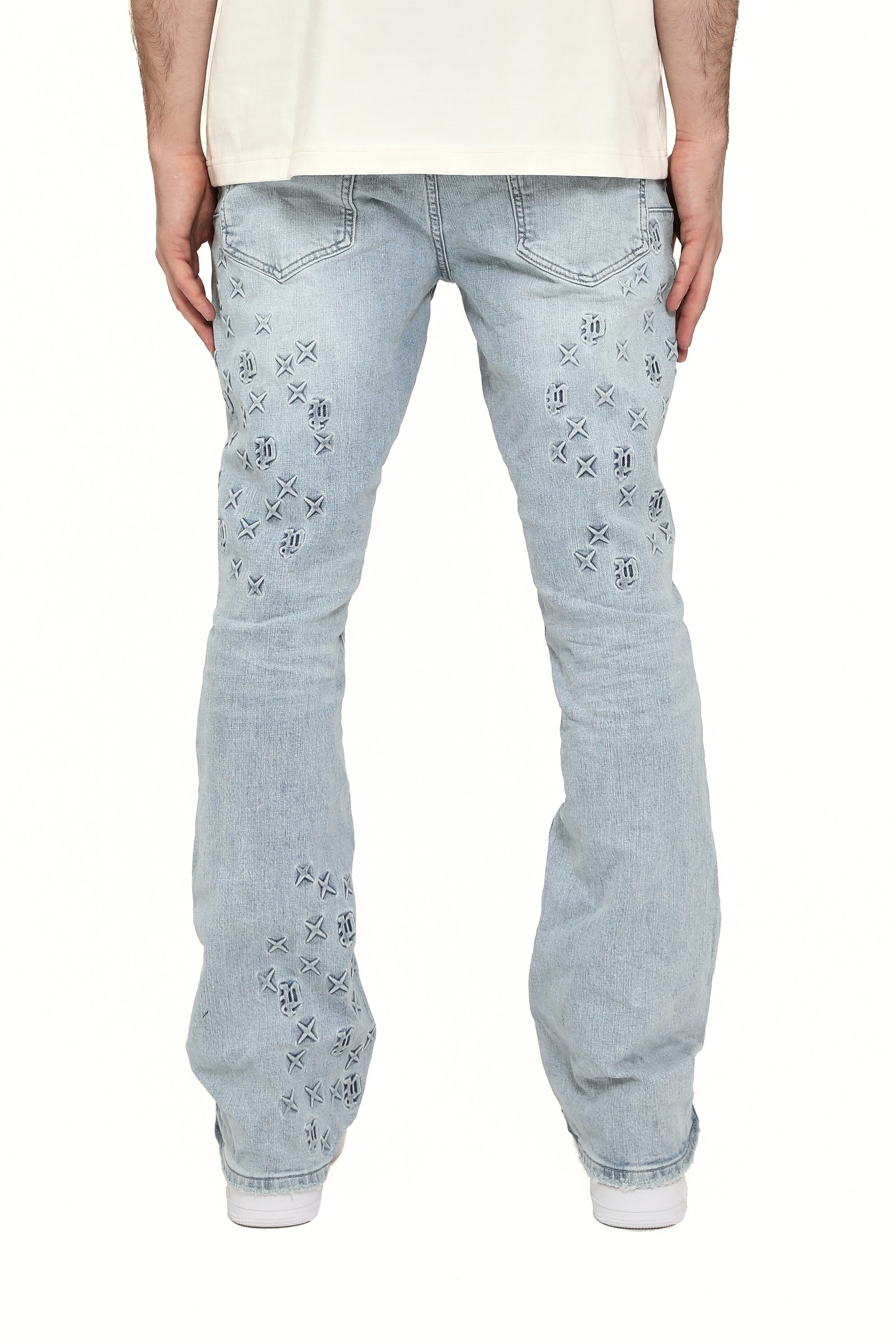 Flare Mono Embossed - Light Indigo