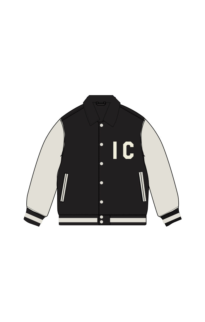 KIDS constellation varsity jacket - Black