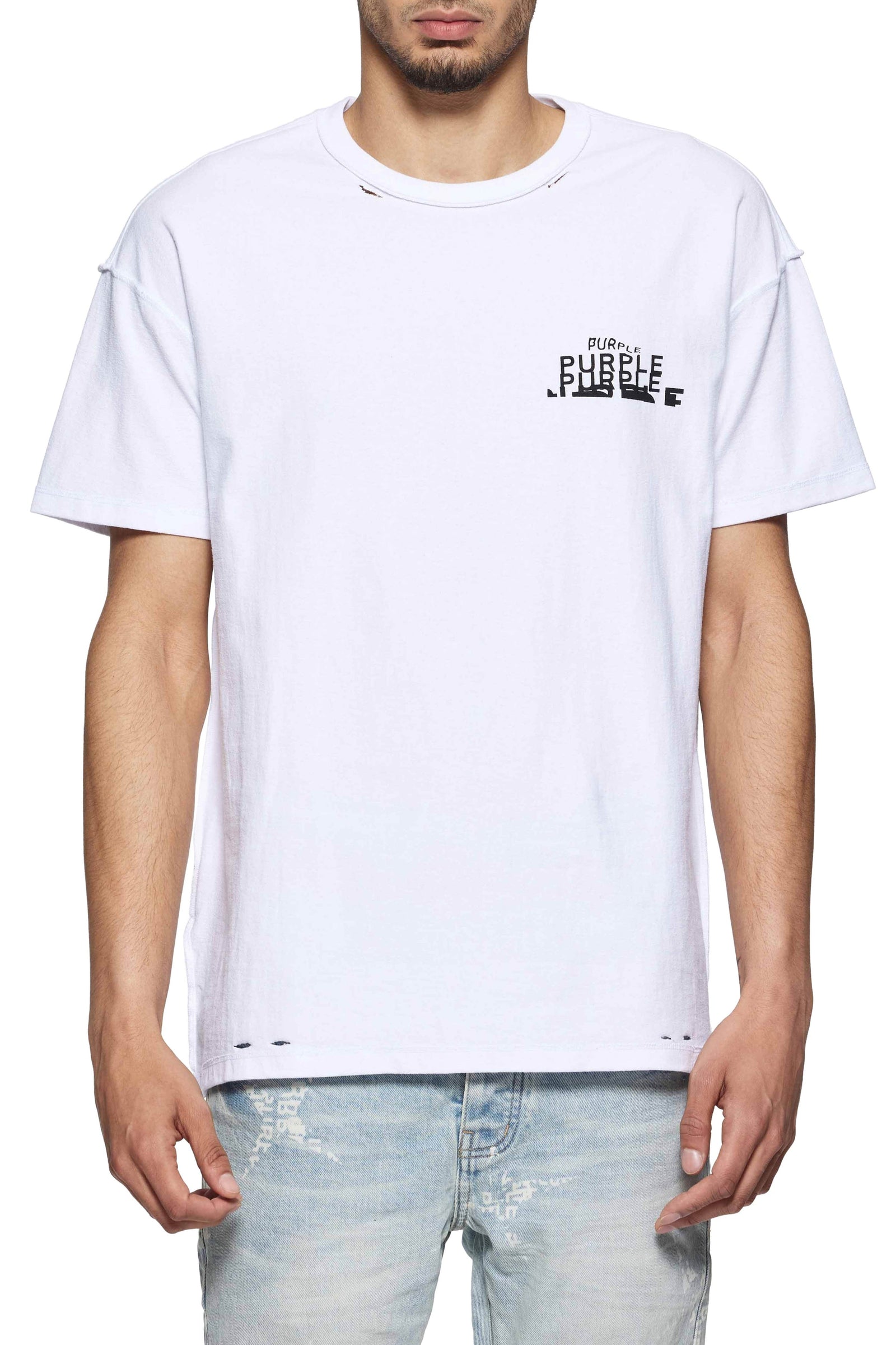 Purple Jeans Textured Inside Out Tee - White – view 2 of 2