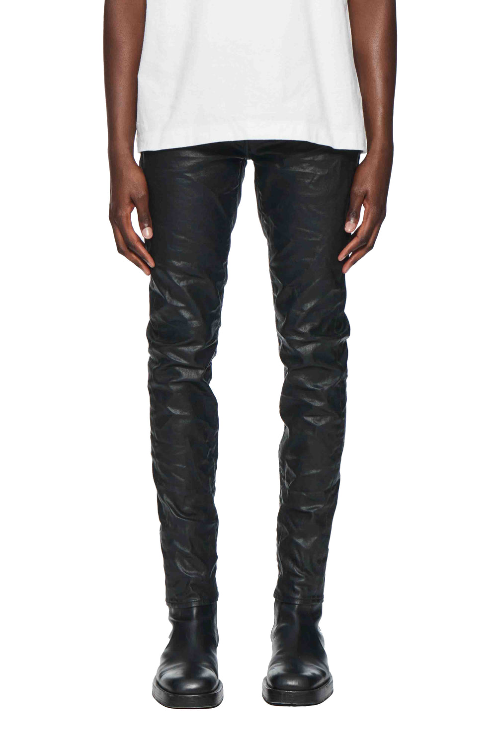 Purple Brand Patent Film Denim in black – view 3 of 4