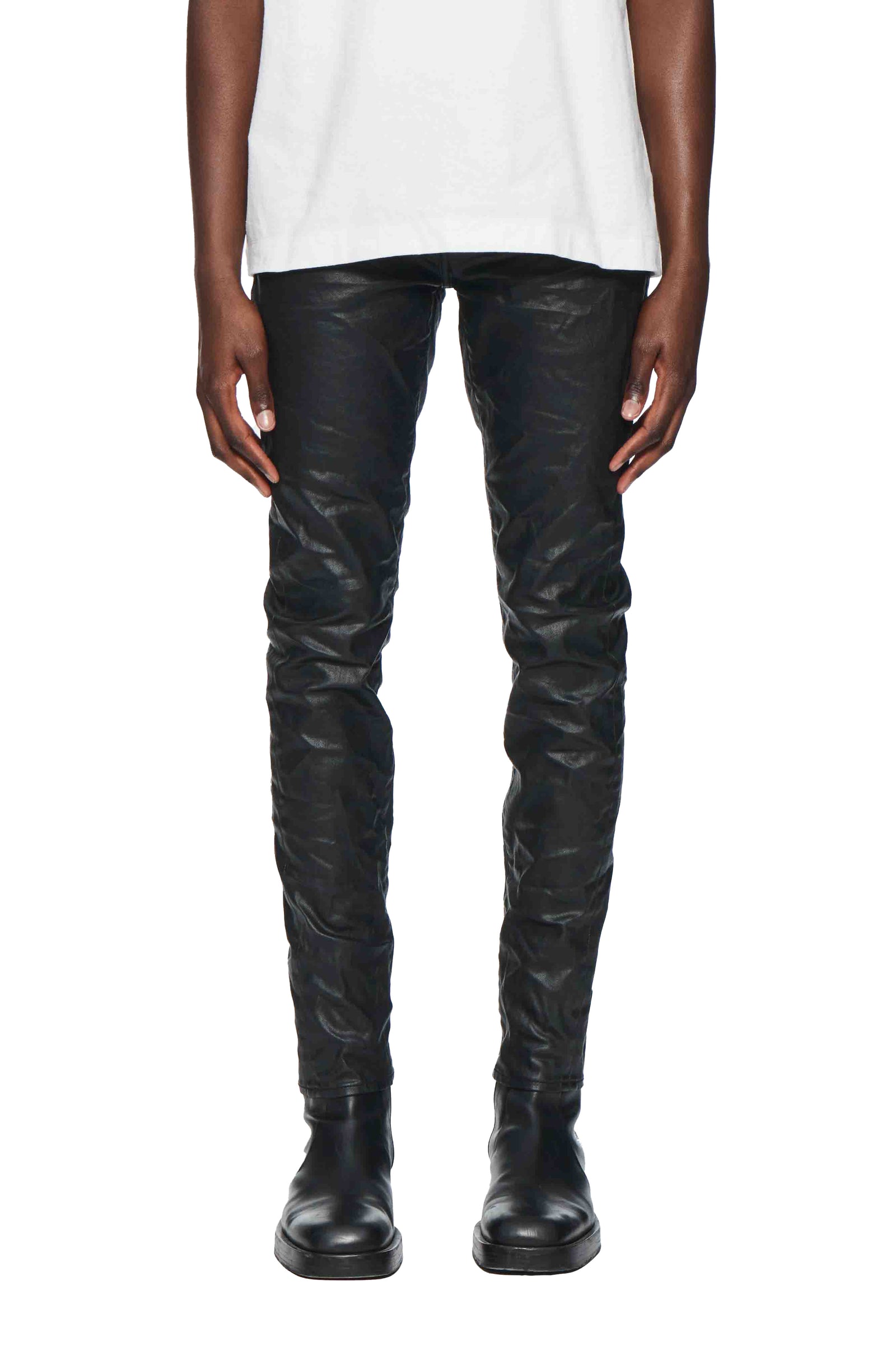 Purple Brand Patent Film Denim in black – view 3 of 4