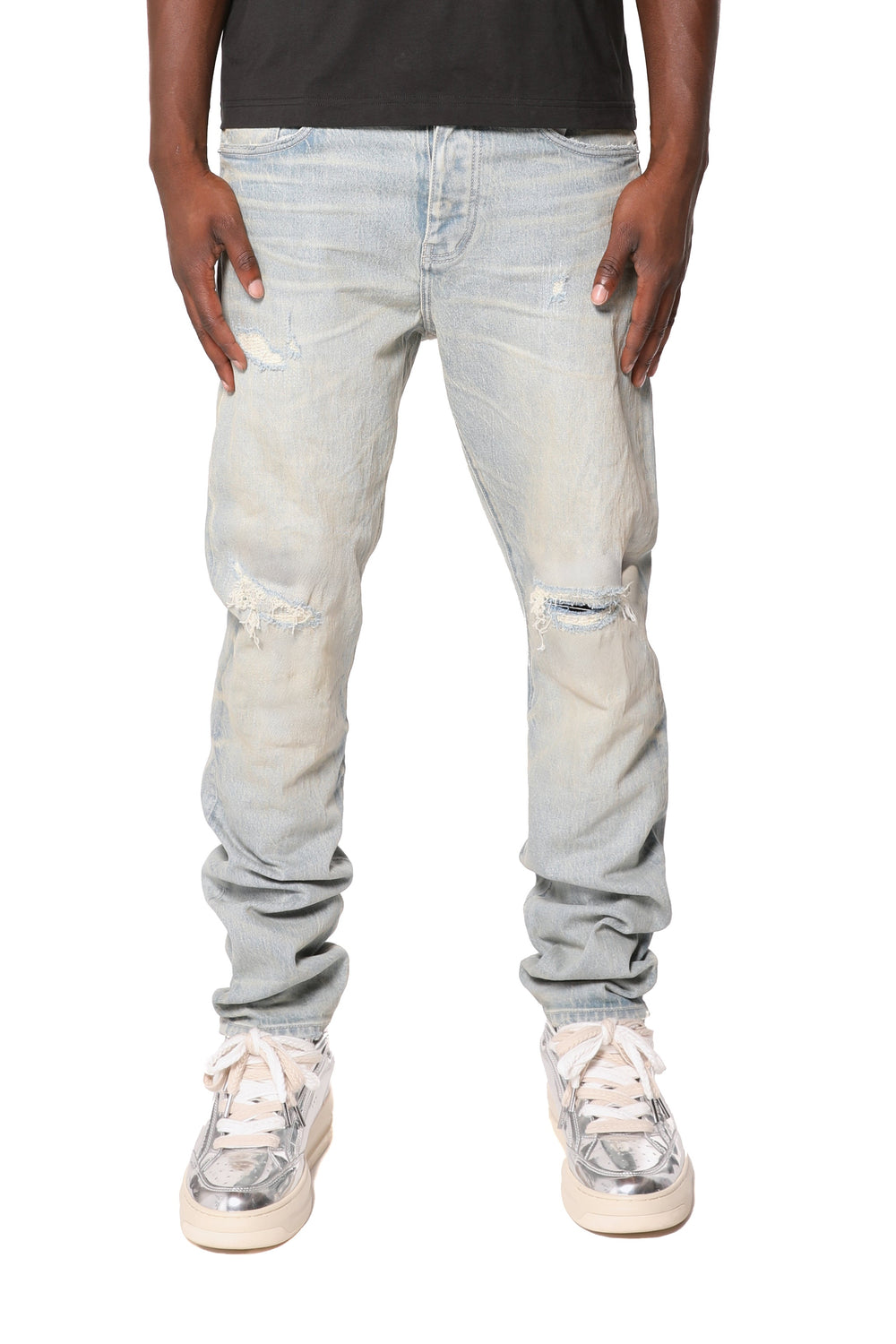 Purple Brand P005 Heavy Destroy Jeans Super Light Indigo