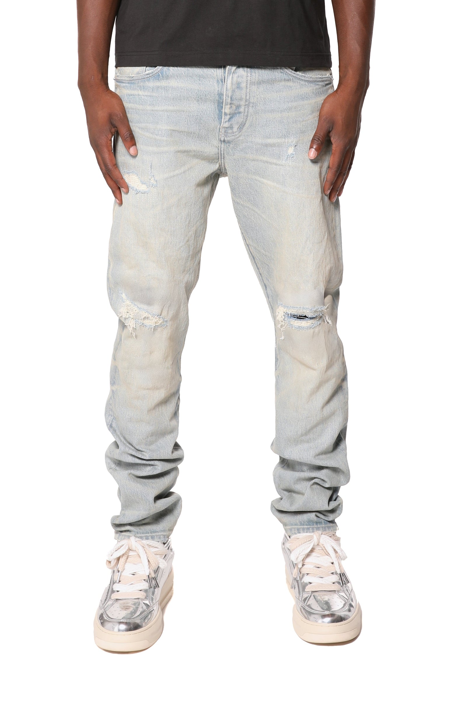 Purple Brand P005 Heavy Destroy Jeans Super Light Indigo