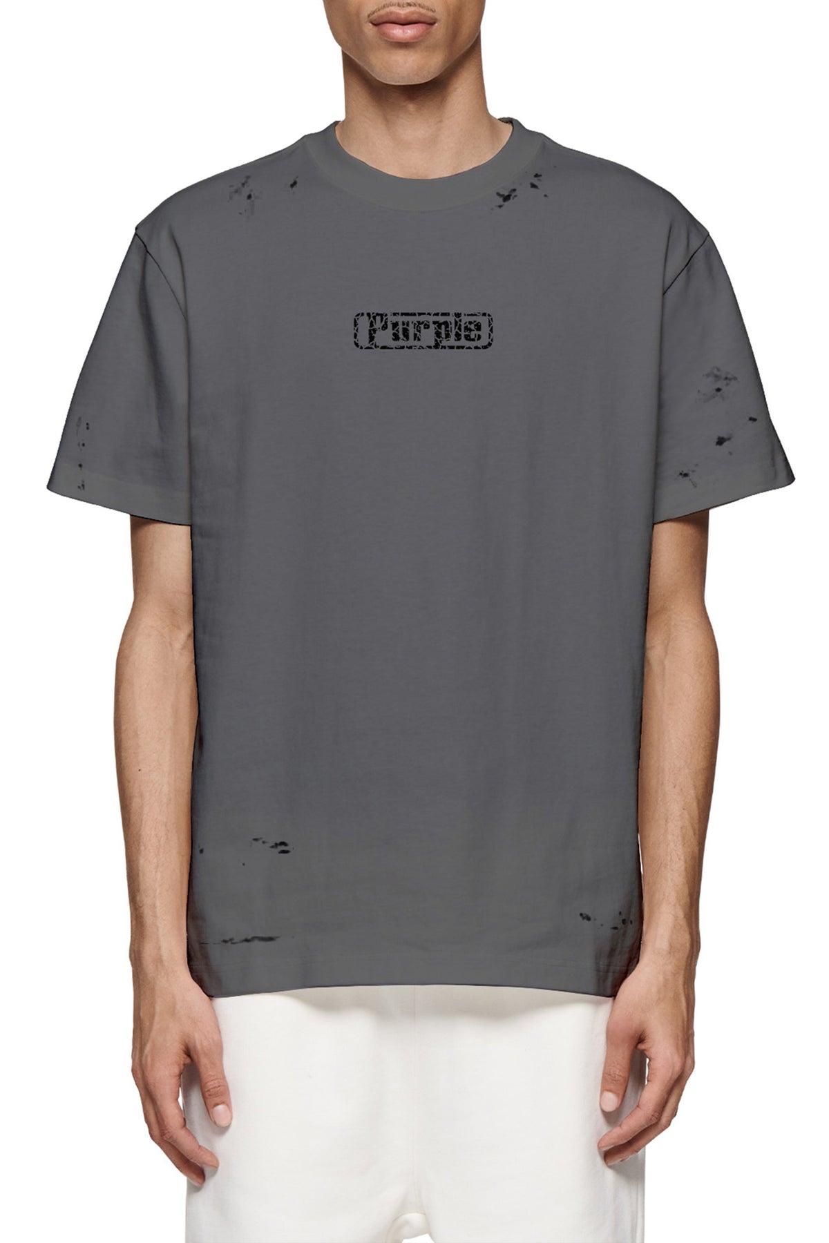 TEXTURED JERSET INSIDE OUT TEE - DARK GREY