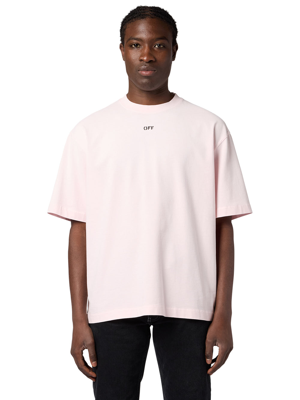 Off-White Rubbed Paint Arrows Skate Tee in fade out mauve – view 1 of 2