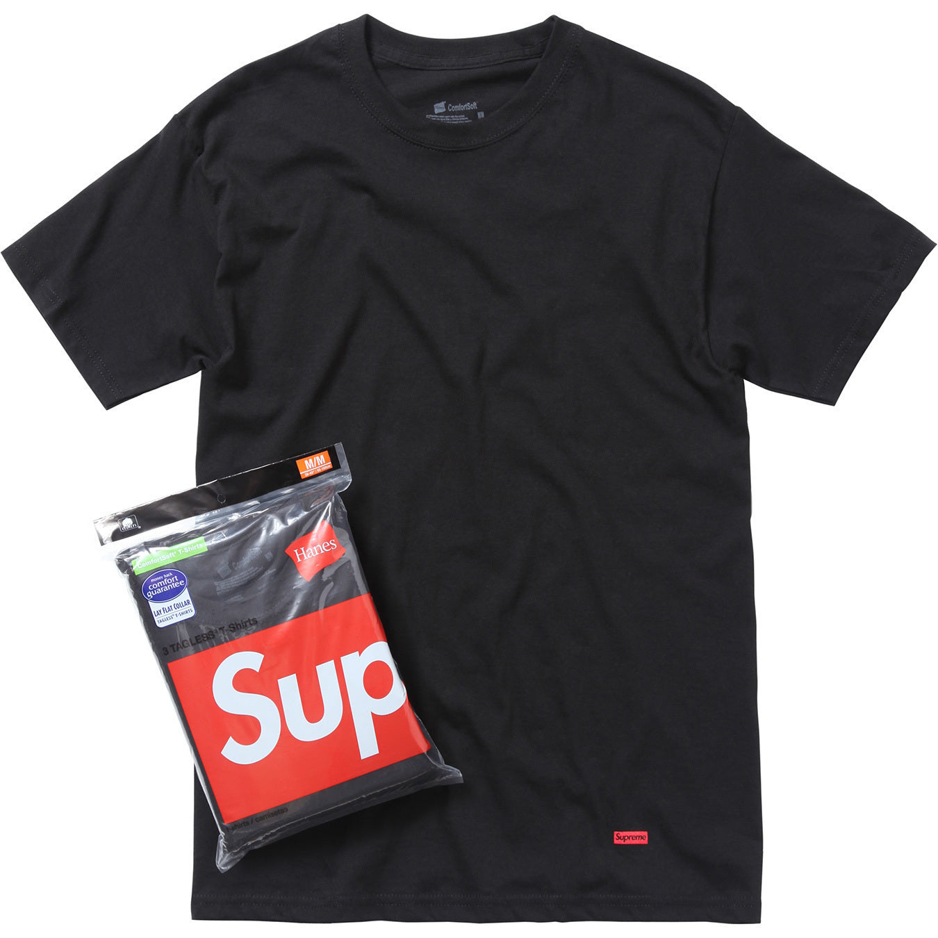 Supreme/Hanes Tagless Tees 3 Pack in black