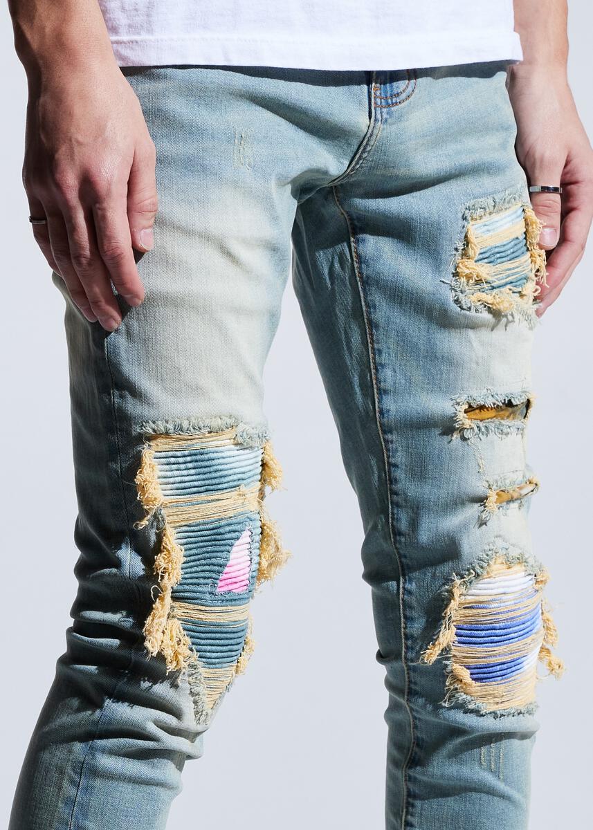 Embellish Topaz Denim in blue and pink – view 2 of 3