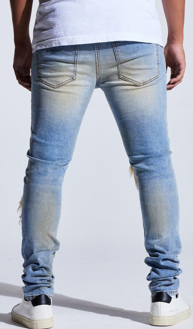 Euphoria Rip & Repair Denim - Blue Sand