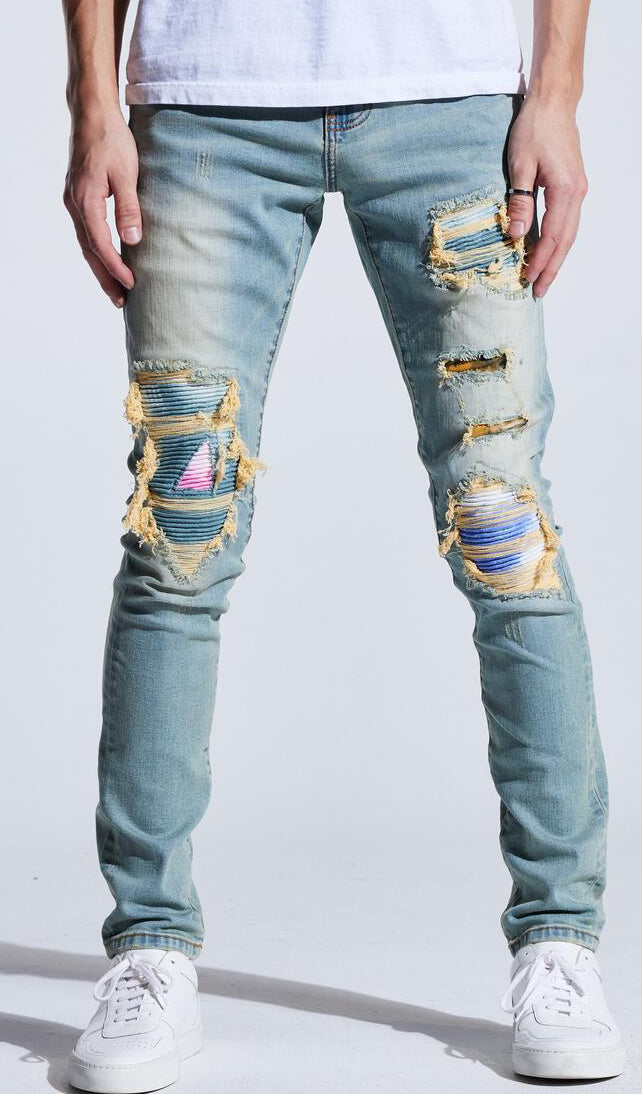 Embellish Topaz Denim in blue and pink – view 1 of 3