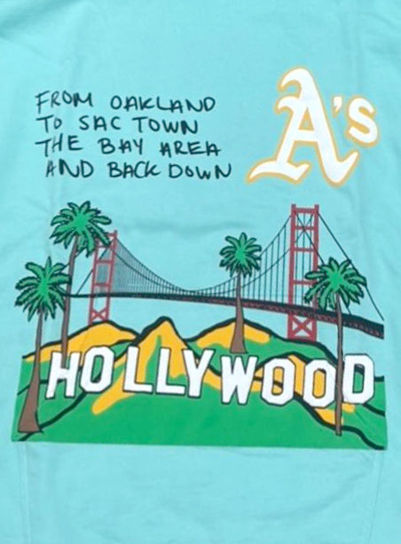 Homme + Femme Cali to NYC hoodie in aqua – view 2 of 2