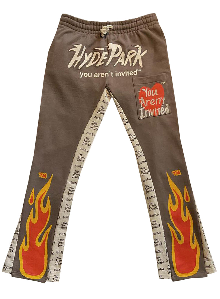 BRING THE HEAT PANEL FLARE PANT - KHAKI
