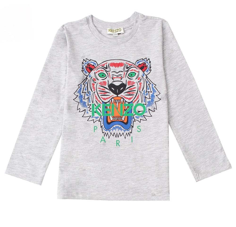 Kenzo Kids Long Sleeve Tee in light grey – view 1 of 3