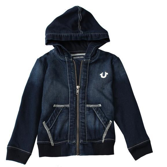 True Religion Kids Single End French Hoodie in bruised wash – view 4 of 5
