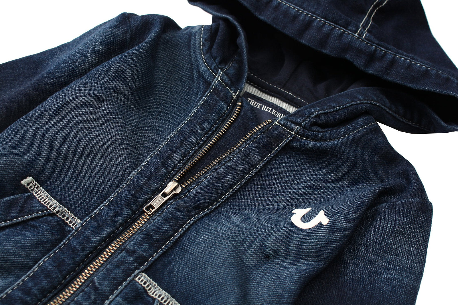 True Religion Kids Single End French Hoodie in bruised wash – view 3 of 5