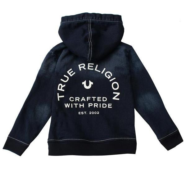 True Religion Kids Single End French Hoodie in bruised wash – view 5 of 5