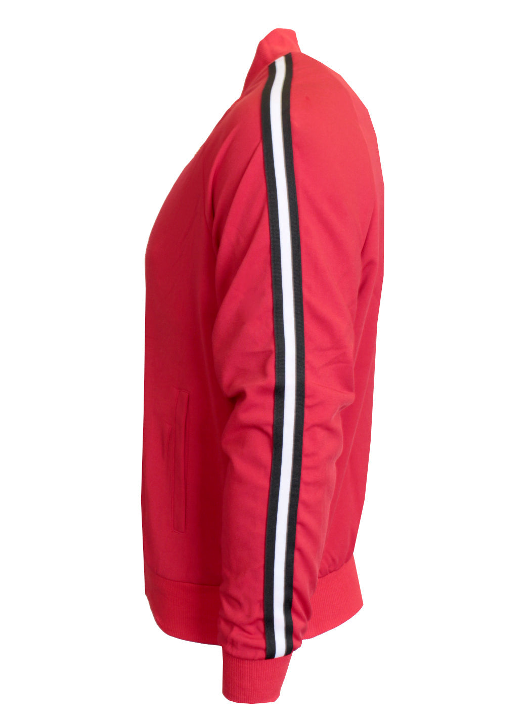 Men's Long Sleeve AF Track Jacket with Side Stripes-Red