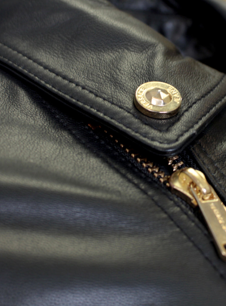 Versace Jeans VJ Leather Jacket in black – view 3 of 4