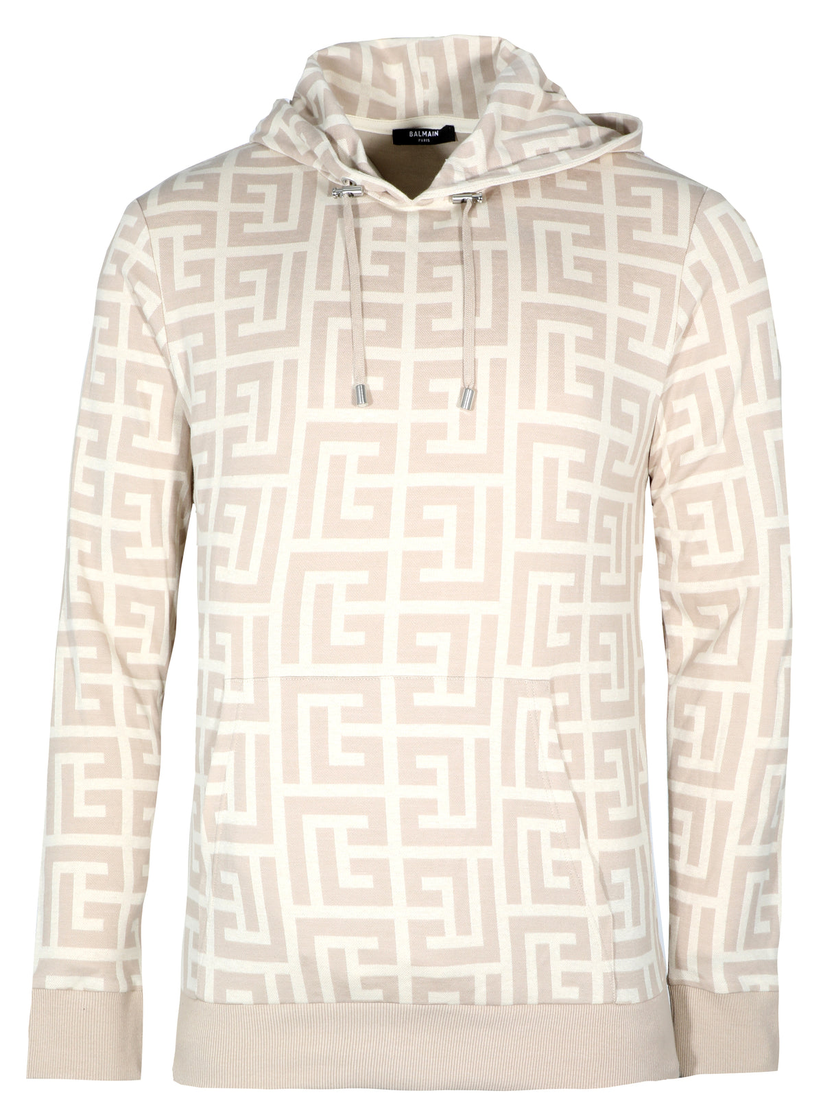 Balmain Maxi Jacquard Monogram Hoodie - Ivory