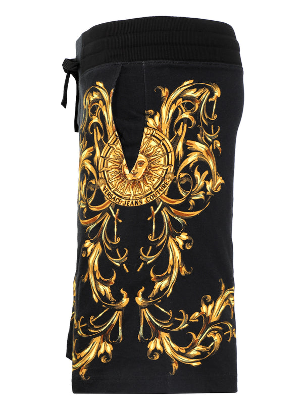 Baroque Sun Print Shorts - Black/Gold | Versace - PureAtlanta.com