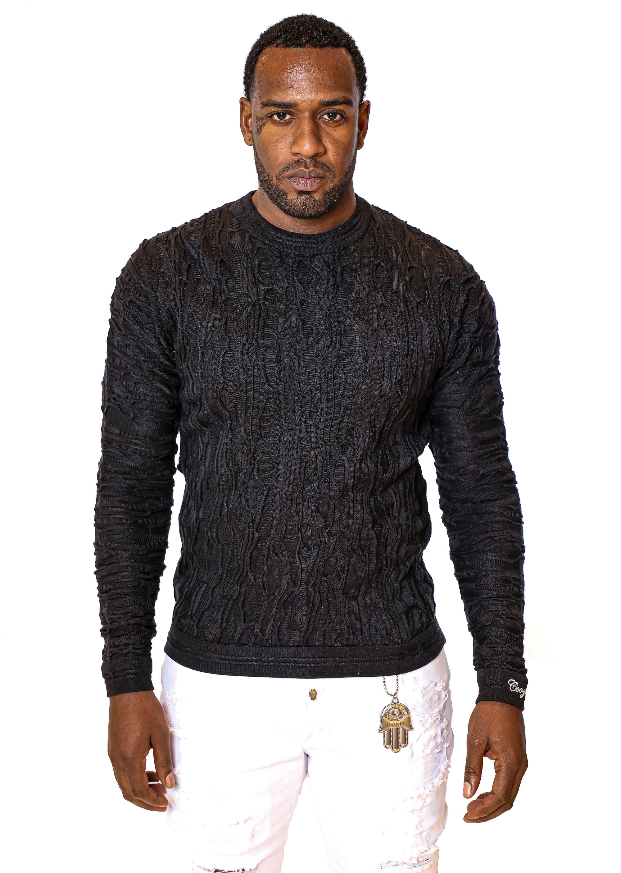 Coogi Black Heavy Knit Sweater
