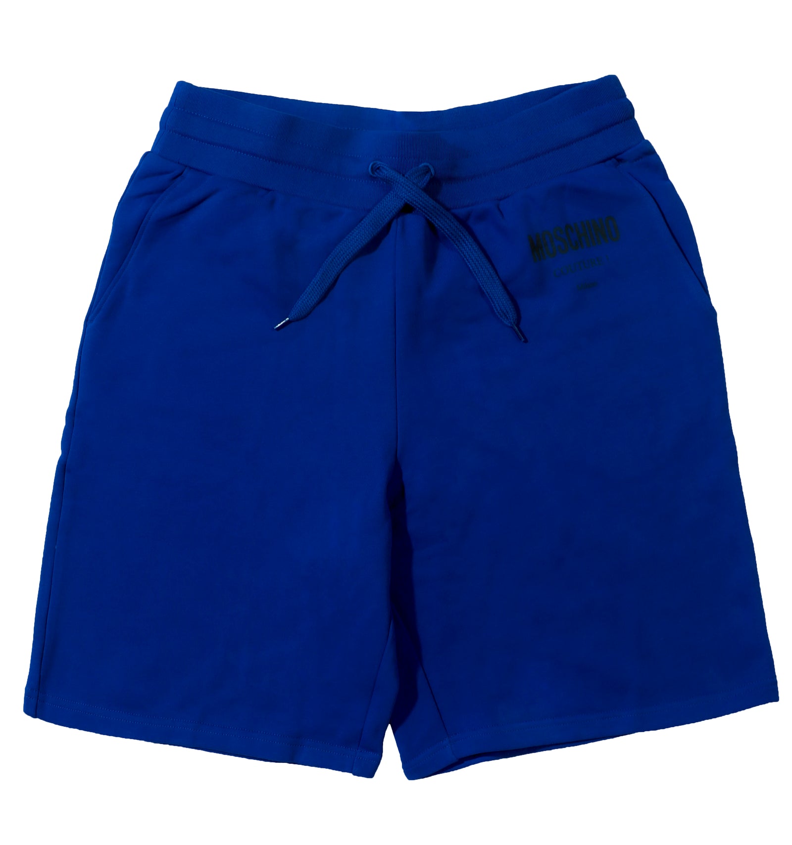 MOSCHINO LOGO SHORTS W/ BLACK TEXT-BLUE