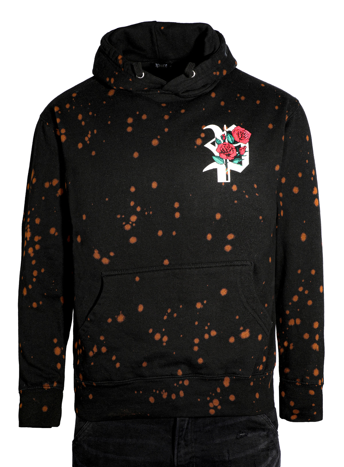 PURE FAMILY IS FOREVER TYE DYE HOODIE - BLACK