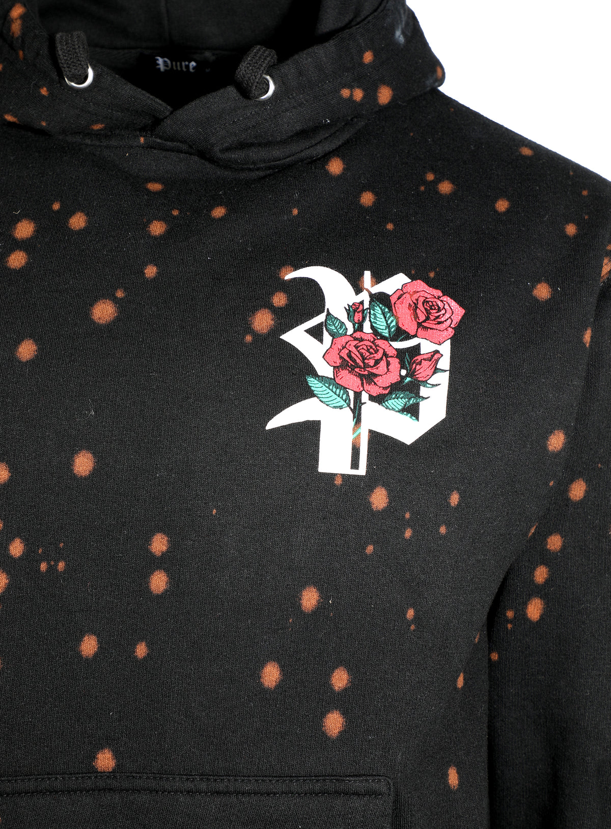 PURE FAMILY IS FOREVER TYE DYE HOODIE - BLACK