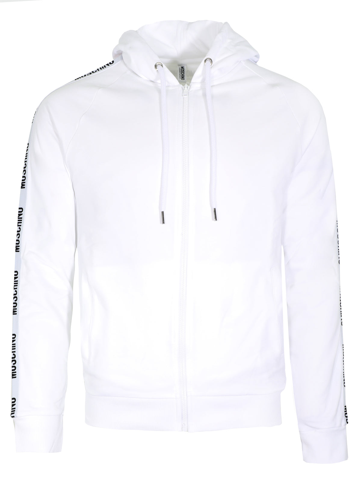 SIDE STRIPE FULL ZIP HOODIE - WHITE