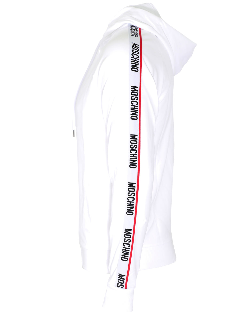 Moschino Underwear Side Stripe Full Zip Hoodie in white – view 1 of 3