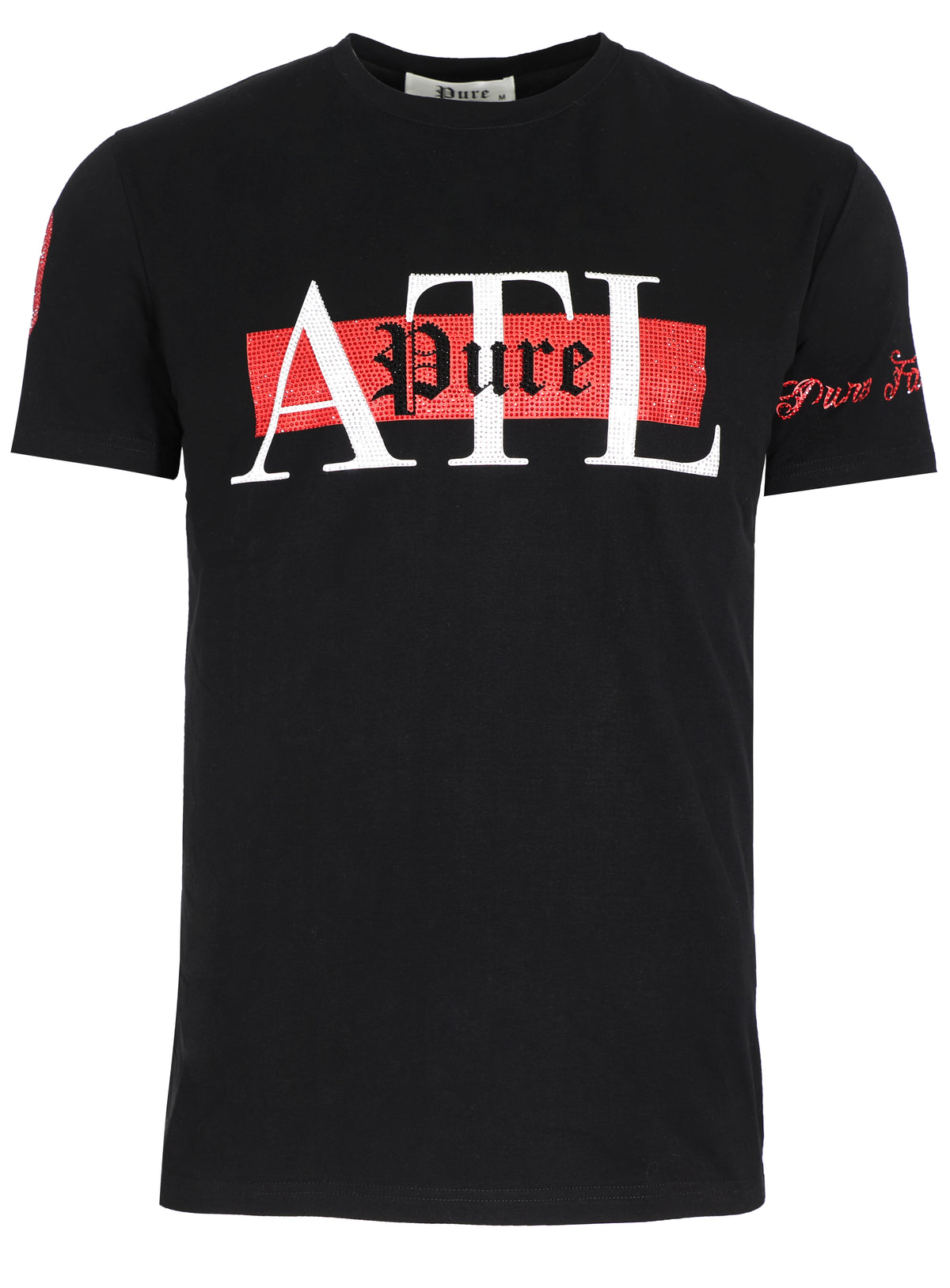 Pure Diamond ATL Logo Tee-Black with Red