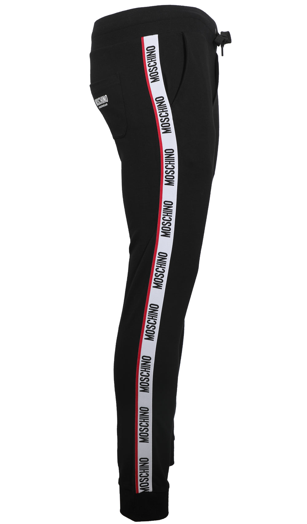 Moschino Side Stripe Logo Joggers in black – view 1 of 3