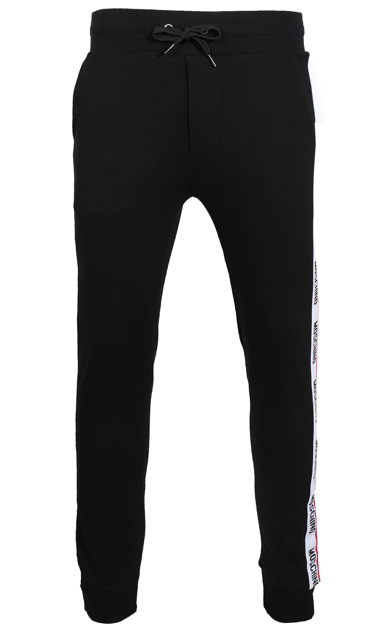 MOSCHINO JOGGERS W| SIDE STRIPE LOGO - BLACK