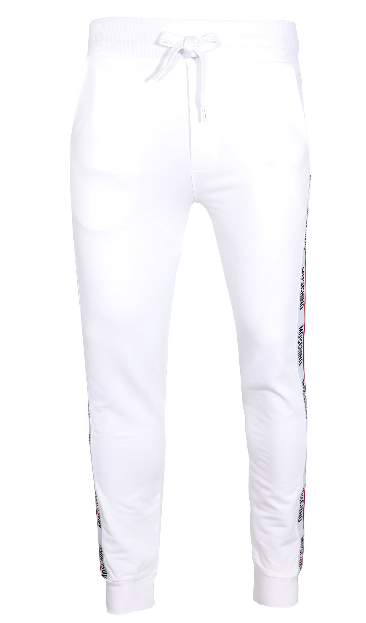 MOSCHINO JOGGERS W| SIDE STRIPE LOGO - WHITE