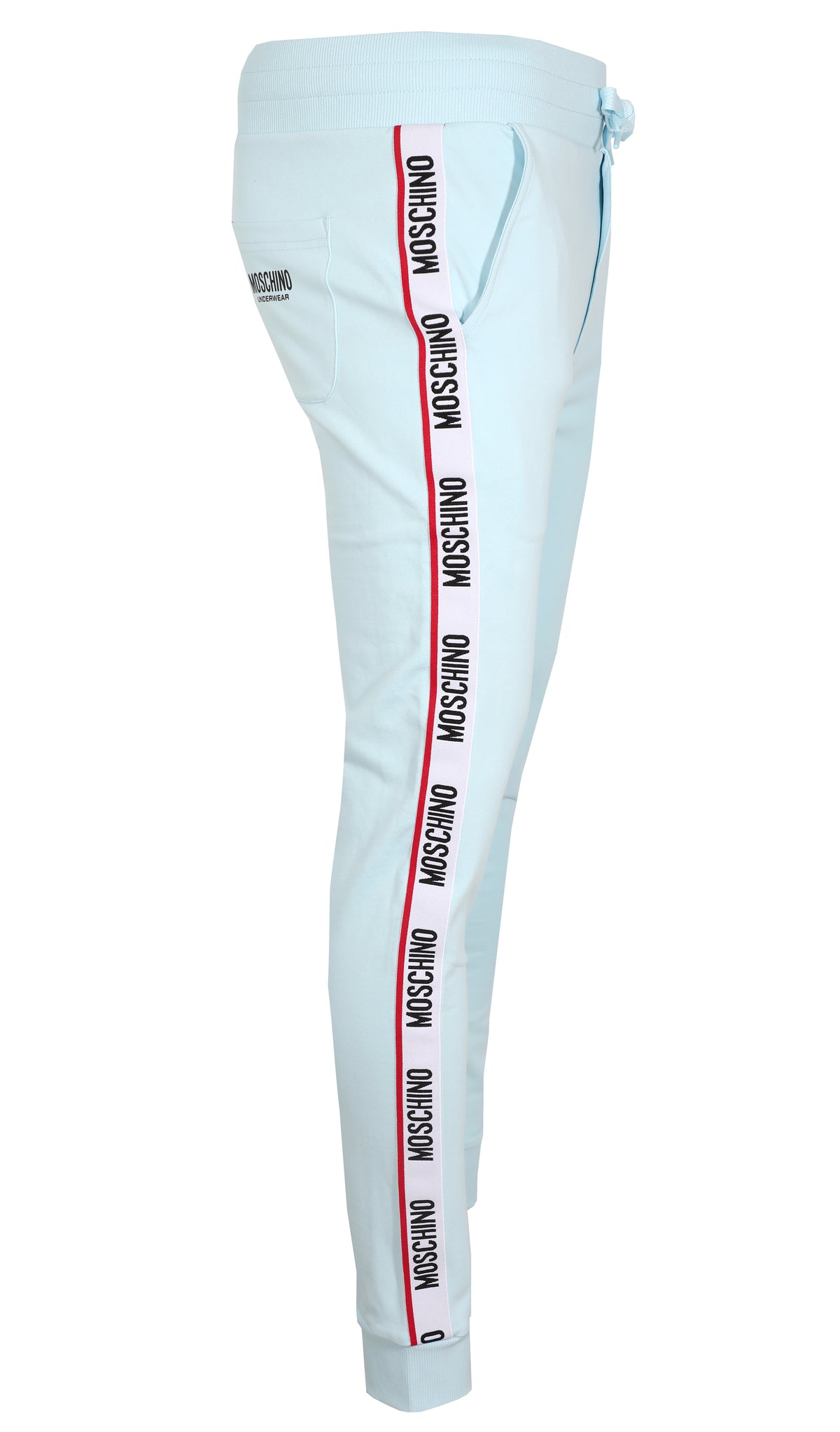 MOSCHINO JOGGERS W| SIDE STRIPE LOGO - BABY BLUE