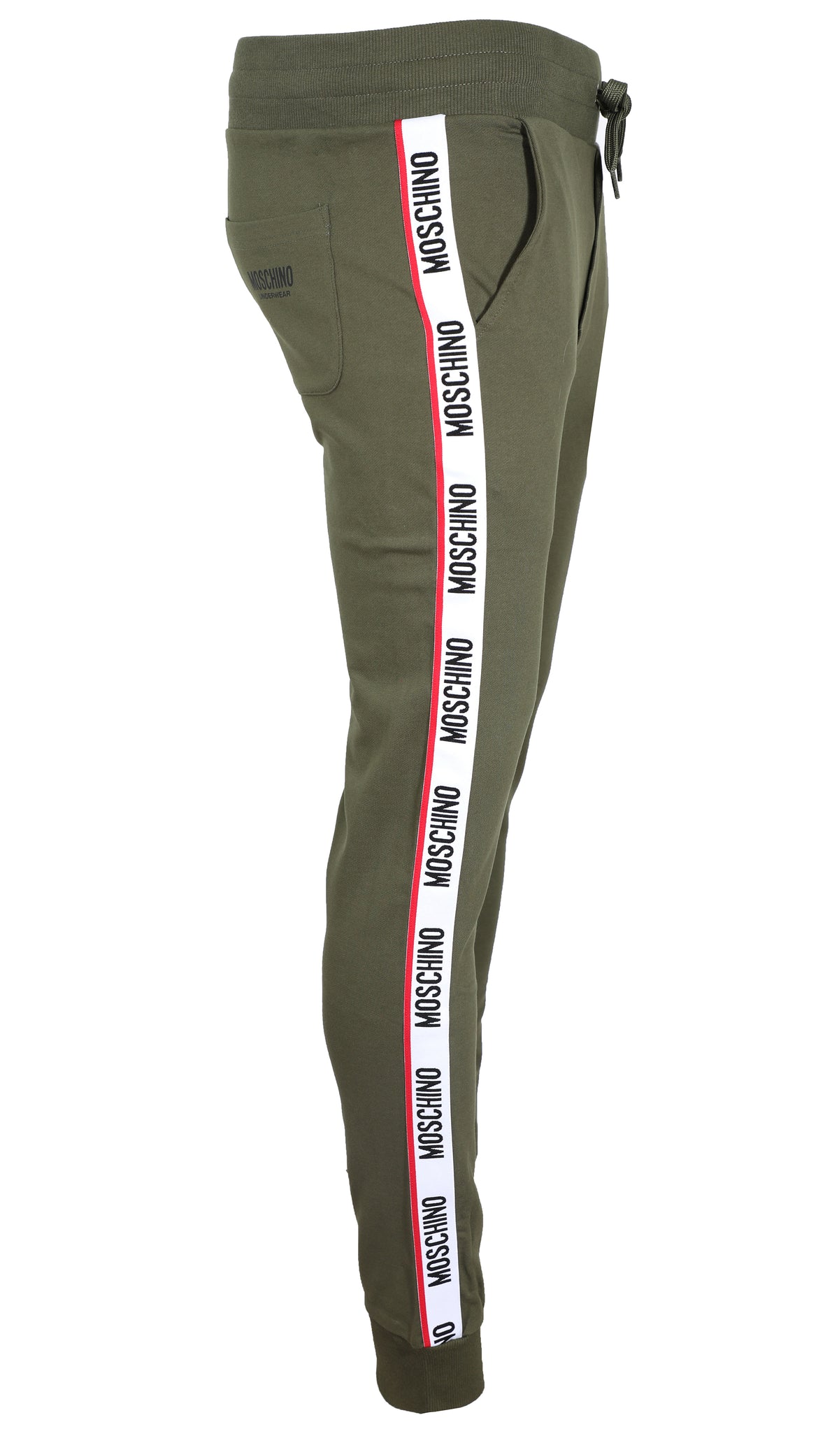 MOSCHINO JOGGERS W| SIDE STRIPE LOGO - OLIVE GREEN