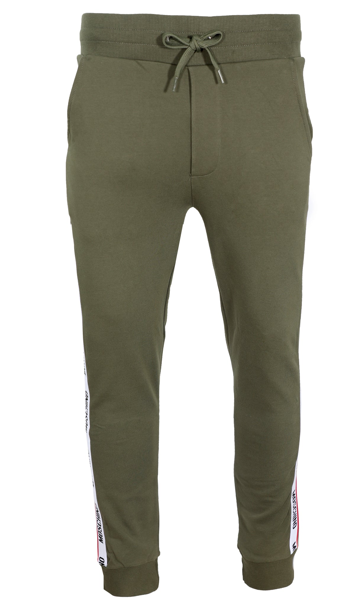 MOSCHINO JOGGERS W| SIDE STRIPE LOGO - OLIVE GREEN