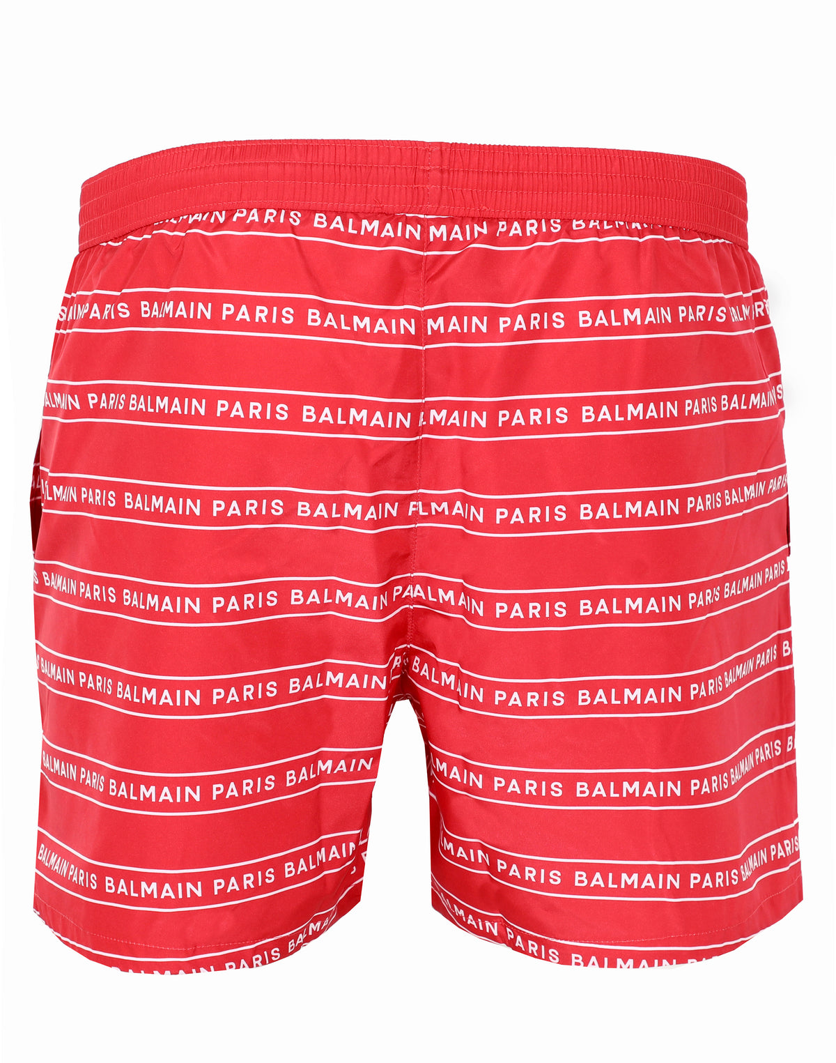 BALMAIN ALLOVER LOGO SWIM SHORT - RED|WHITE