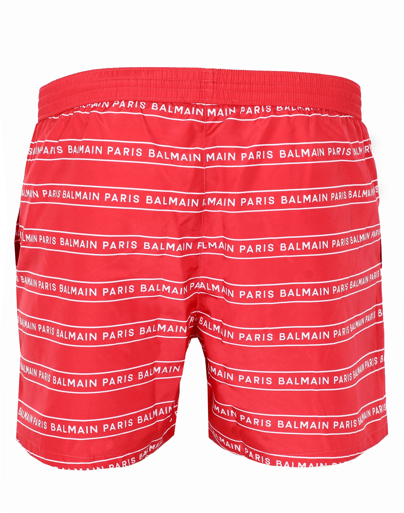 Balmain Allover Logo Swim Short in red and white – view 3 of 3