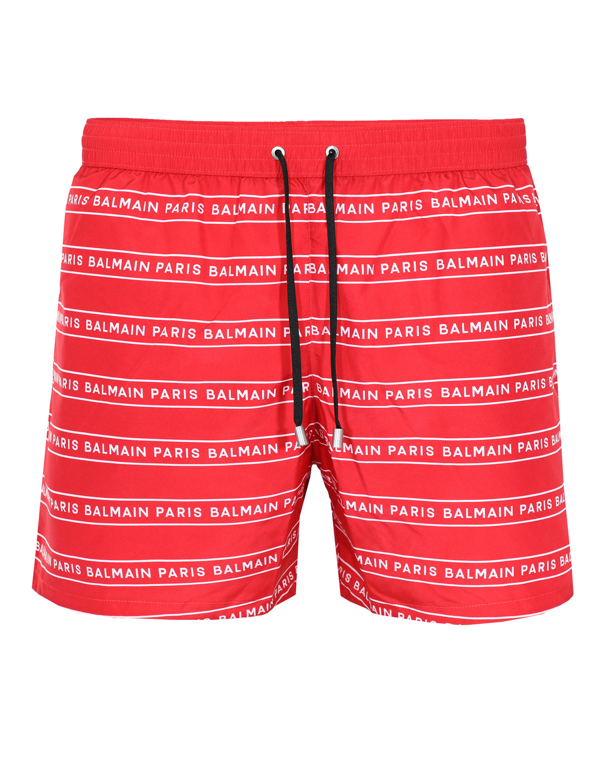BALMAIN ALLOVER LOGO SWIM SHORT - RED|WHITE