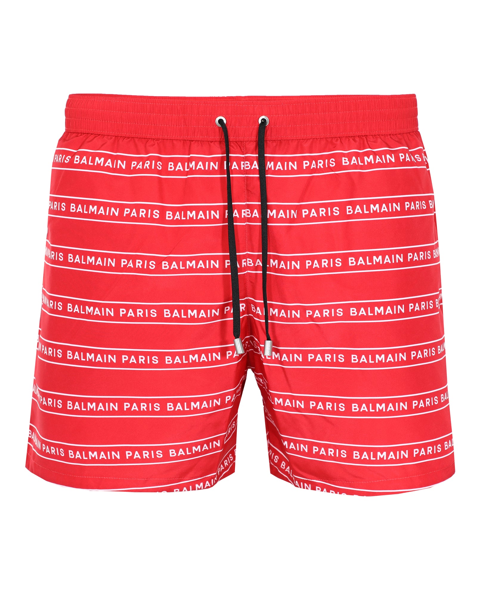 BALMAIN ALLOVER LOGO SWIM SHORT - RED|WHITE