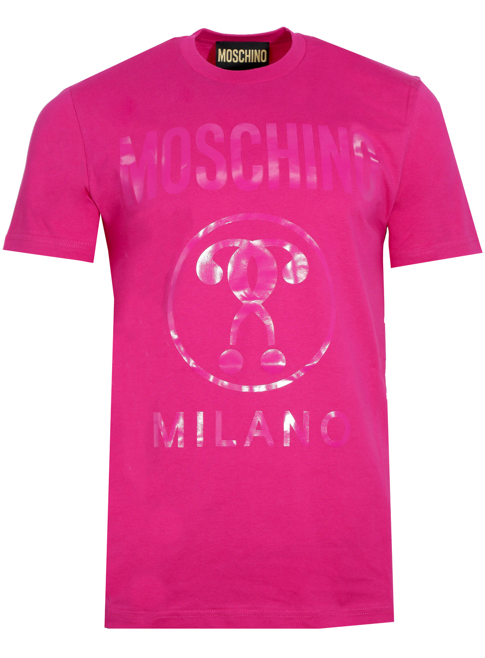 Moschino Double Question Mark Stretch Jersey T-Shirt in Fuchsia – view 1 of 1