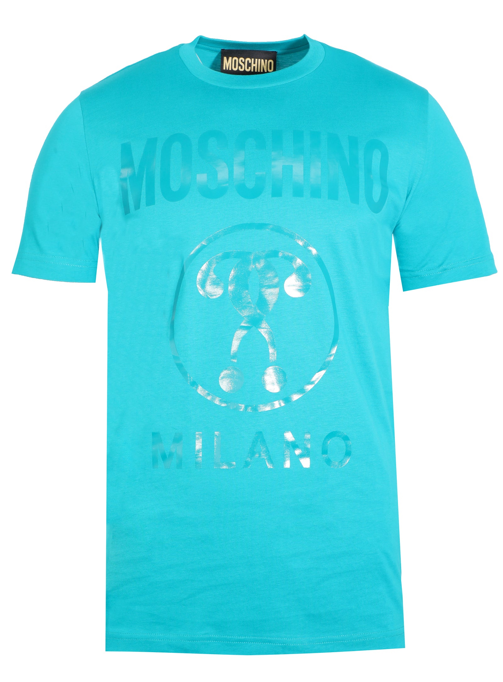 DOUBLE QUESTION MARK STRETCH JERSEY T-SHIRT - TEAL