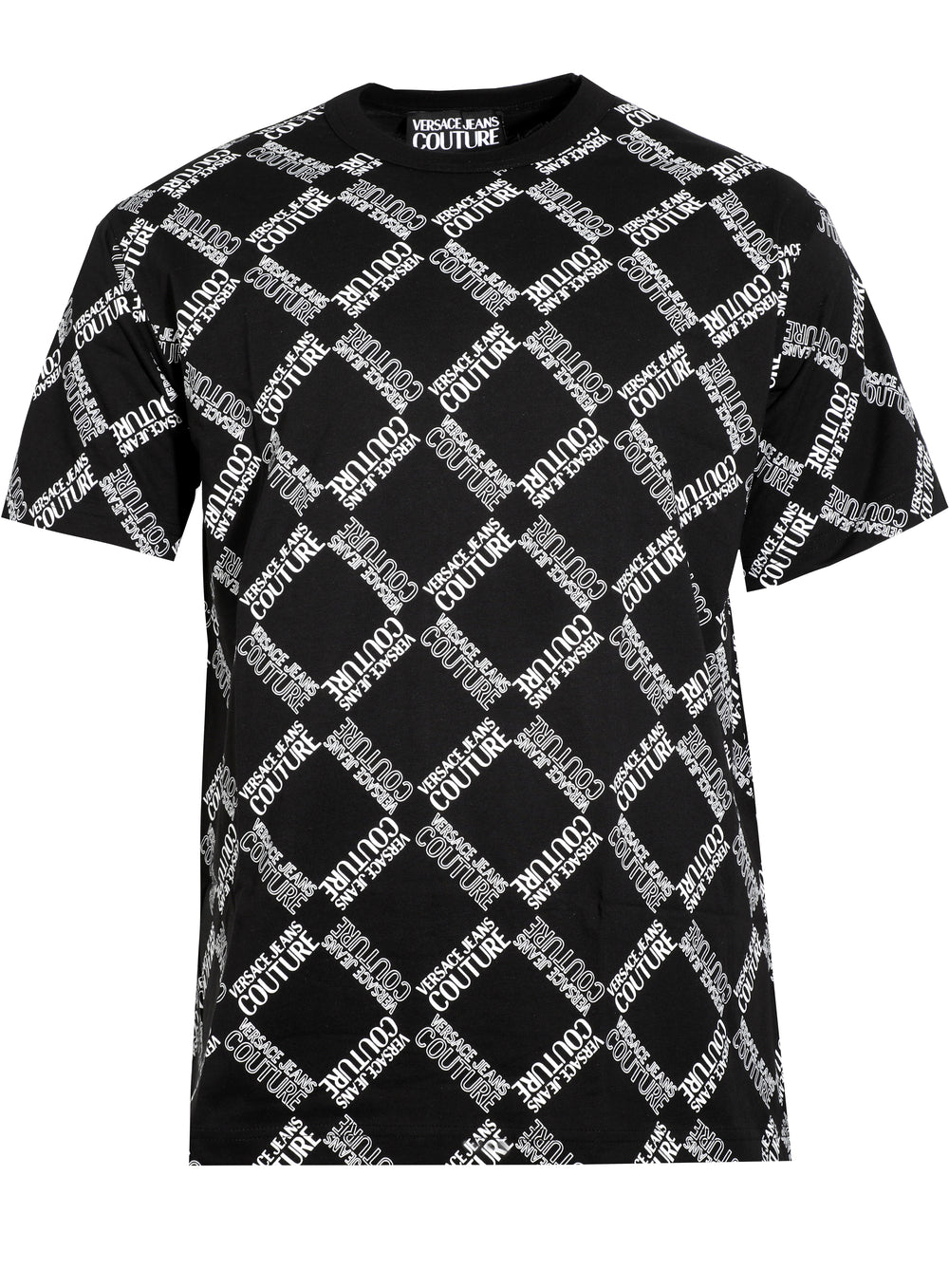 Versace Jeans Couture Allover Rhombus Print Cotton Jersey Tee in black – view 1 of 1