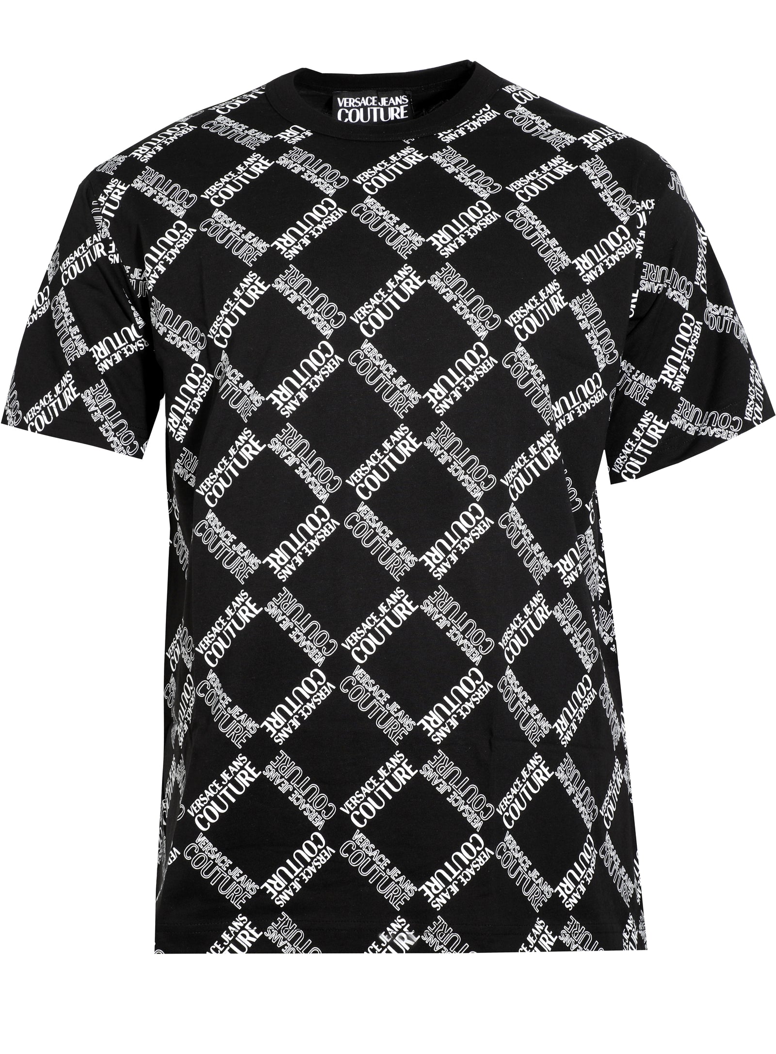 ALLOVER RHOMBUS IN COTTON JERSEY PRINT - BLACK