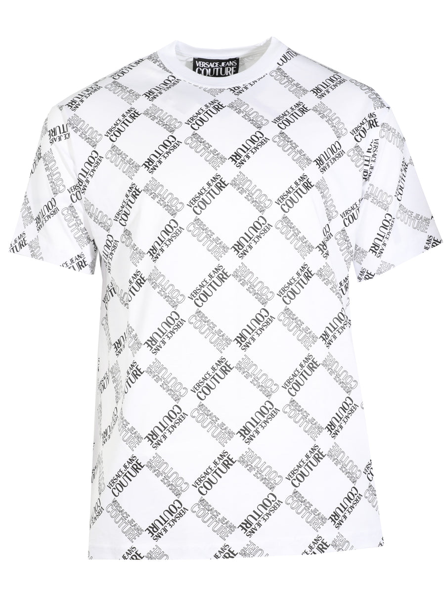 ALLOVER RHOMBUS IN COTTON JERSEY PRINT - WHITE