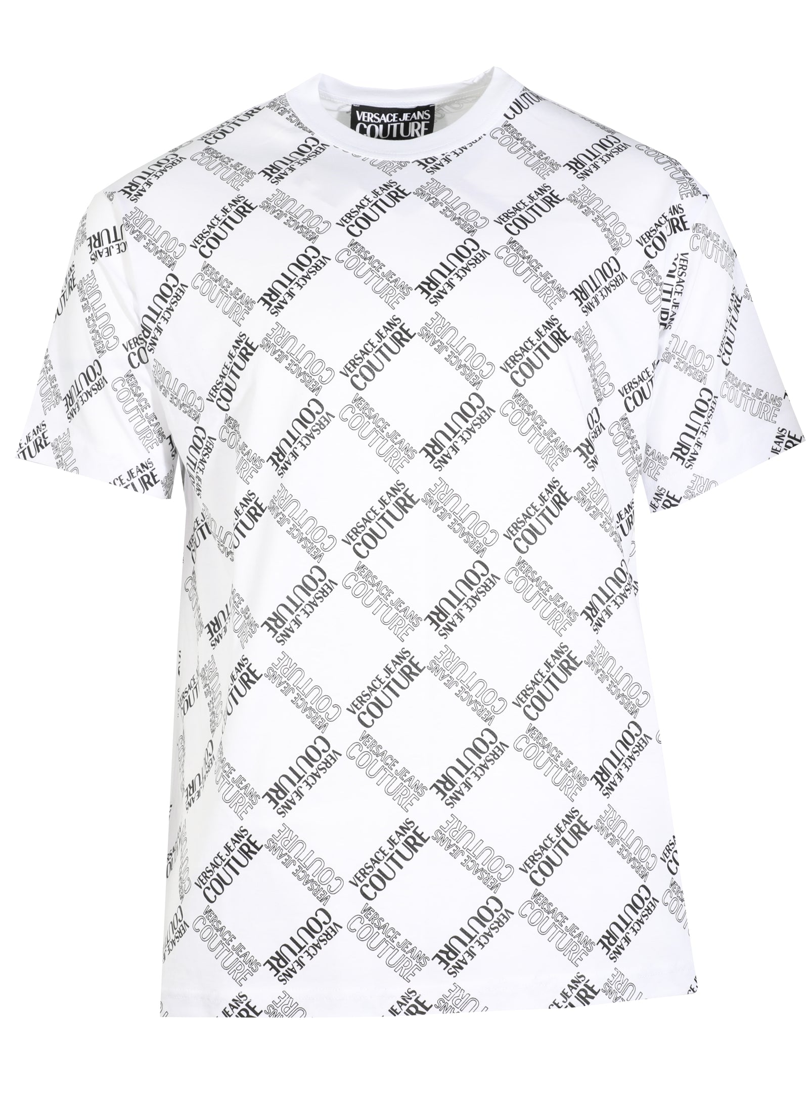 ALLOVER RHOMBUS IN COTTON JERSEY PRINT - WHITE