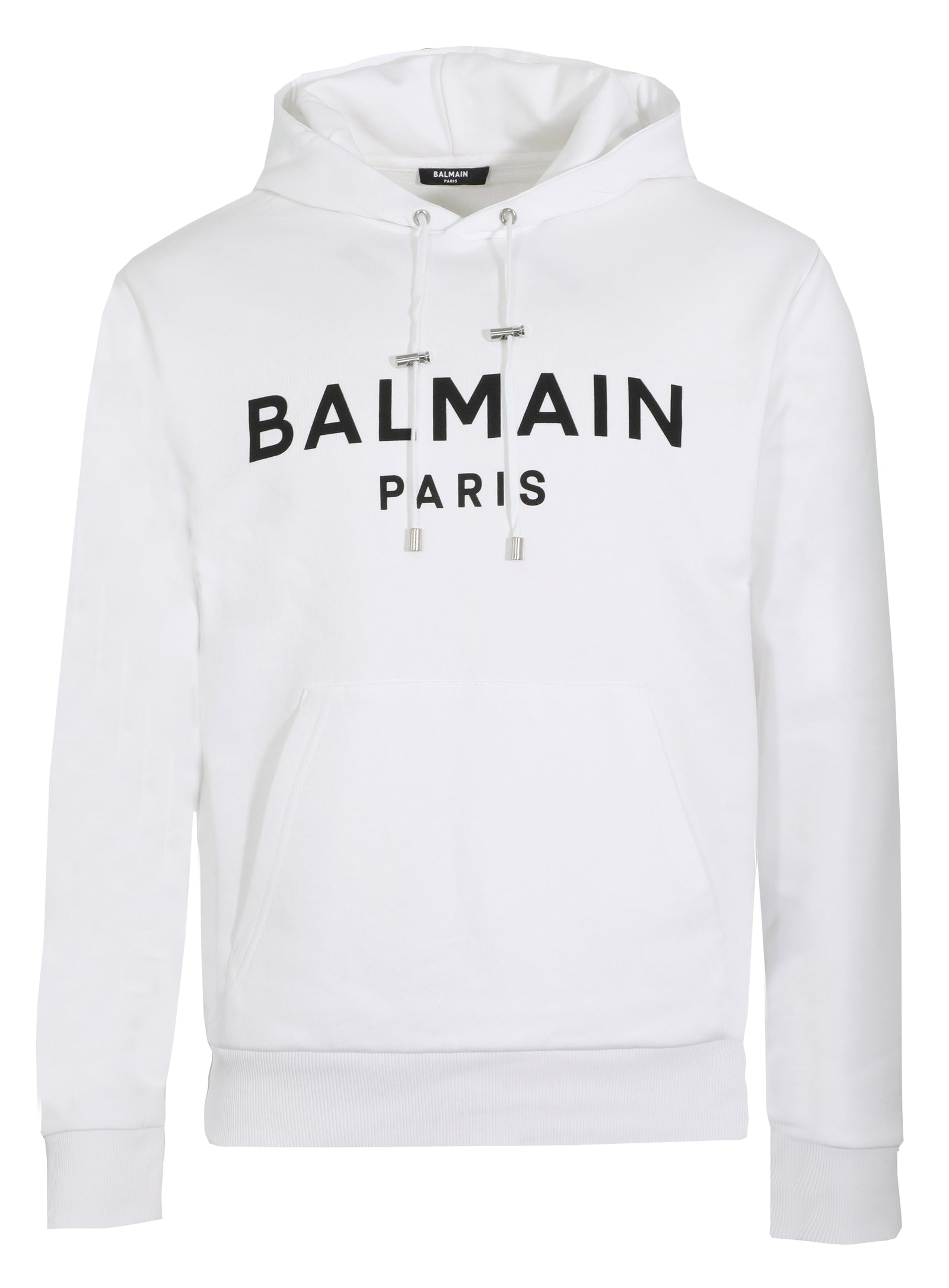 BALMAIN PRINTED HOODIE - BLANC/NOIR