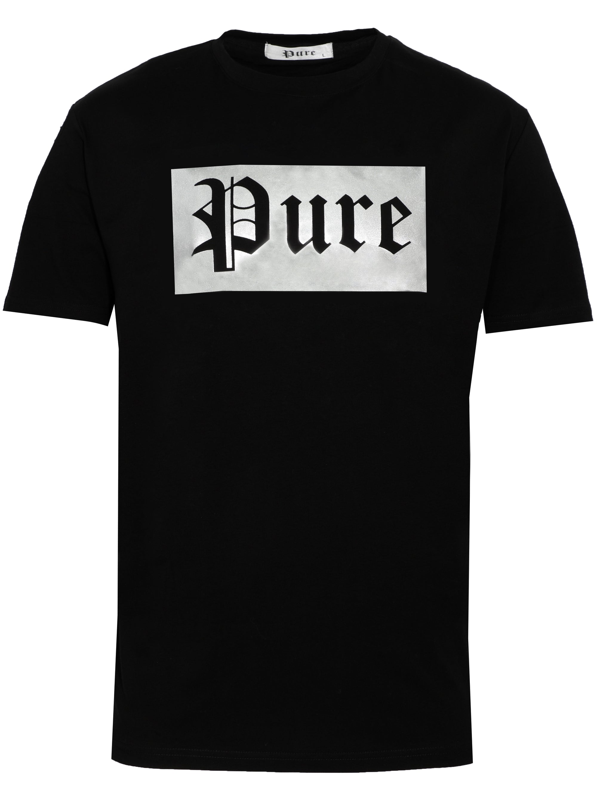 Black Logo Tee with Silver Pure Logo