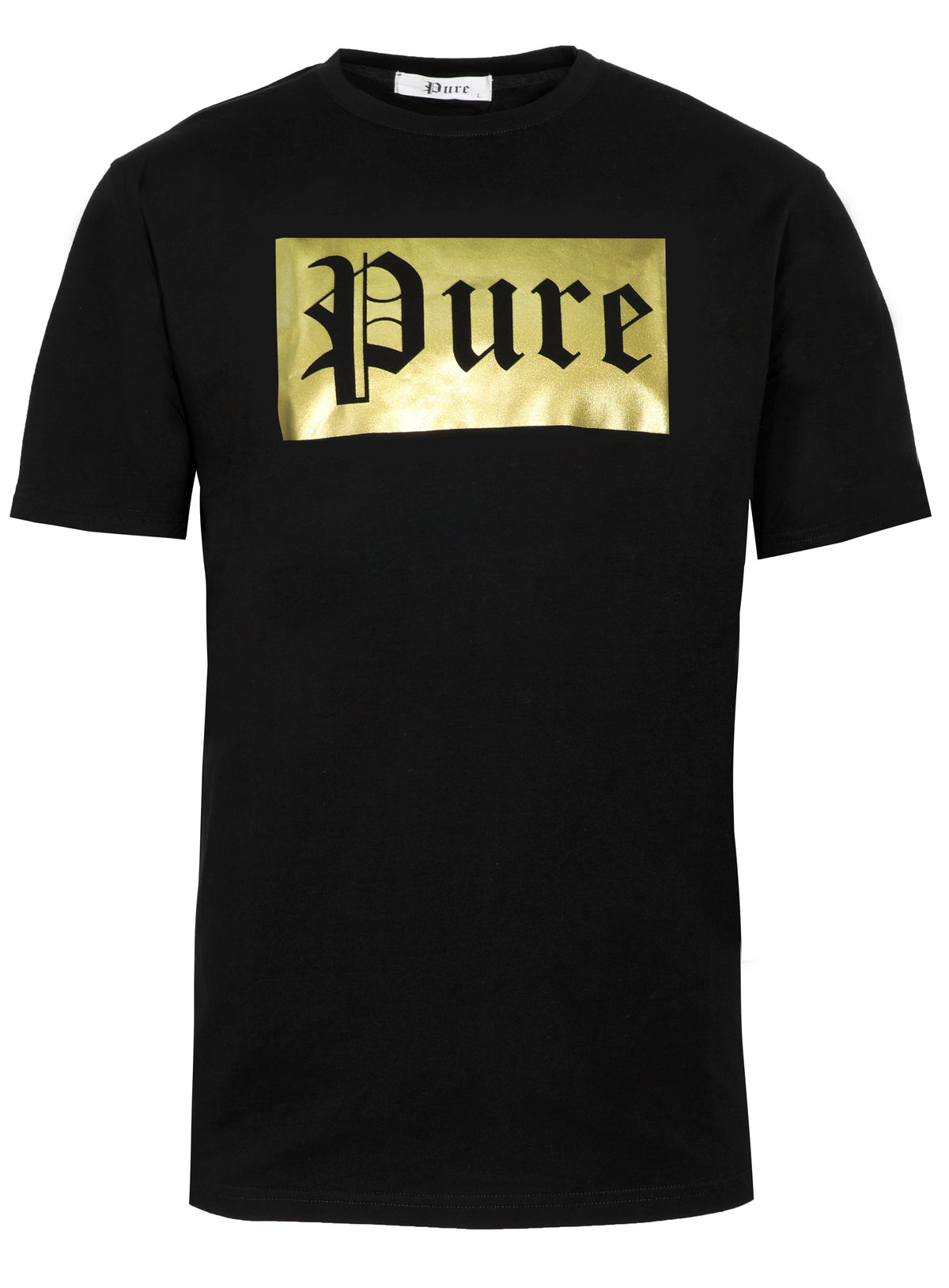 PURE BLOCK TEE BLACK AND GOLD