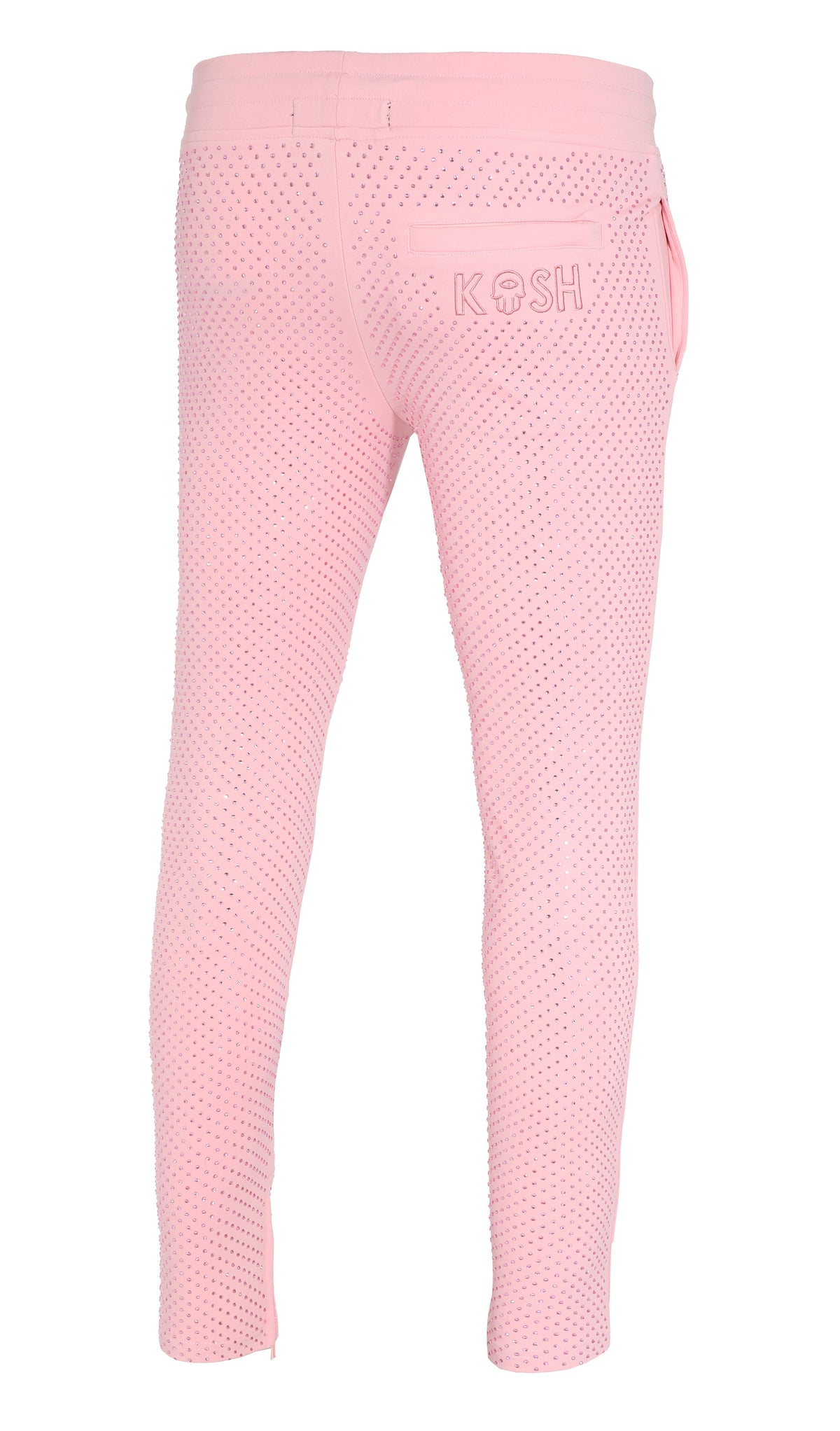 KASH ALL OVER DIAMOND TRACK PANTS - PINK